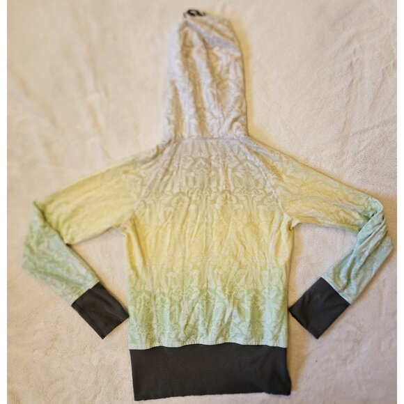 Lululemon Jacket Adult 4 Yellow-green Ombre With Gray Trim Scuba Hoodie Womens - Picture 12 of 15